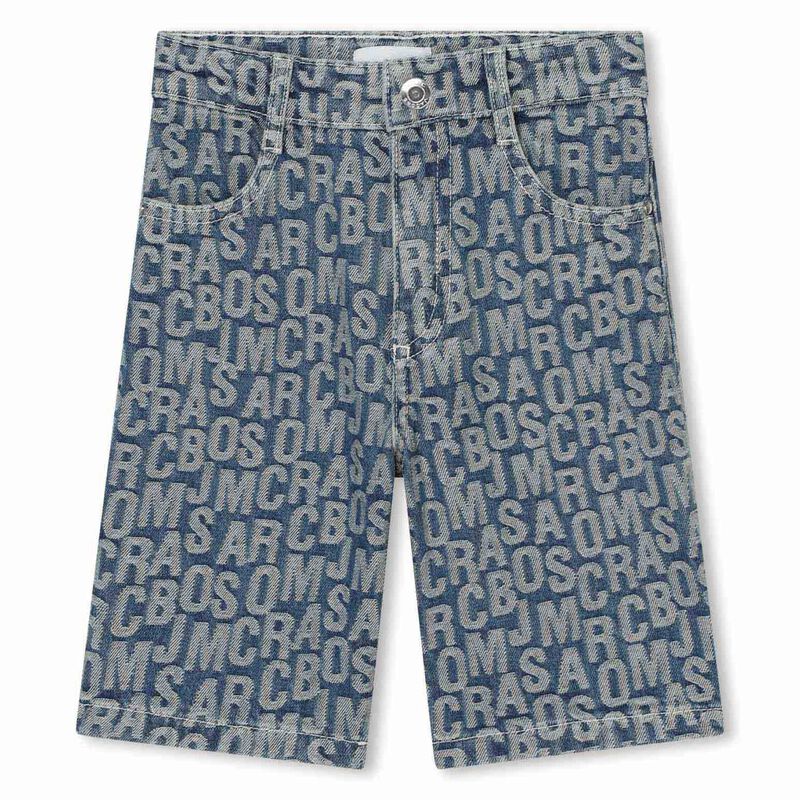 MARC JACOBS Jumbled Logo Denim Bermuda Shorts 4 - 6Y image number 0